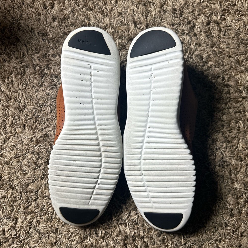 Cole Haan Men's Tan Perforated Leather Oxfords with White Sole Size 13M - Picture 5 of 8